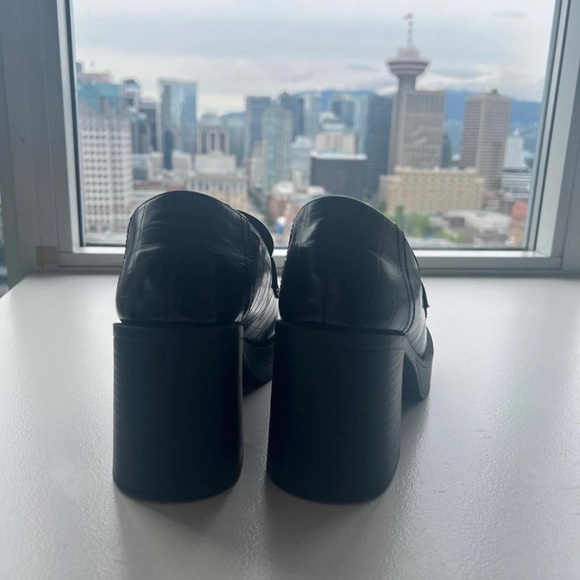 Vegan Leather Platform Heel Loafers - Picture 3 of 3